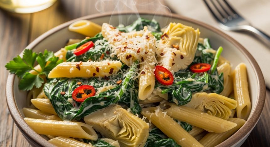 Creamy Spinach and Artichoke Penne: A Savory Delight