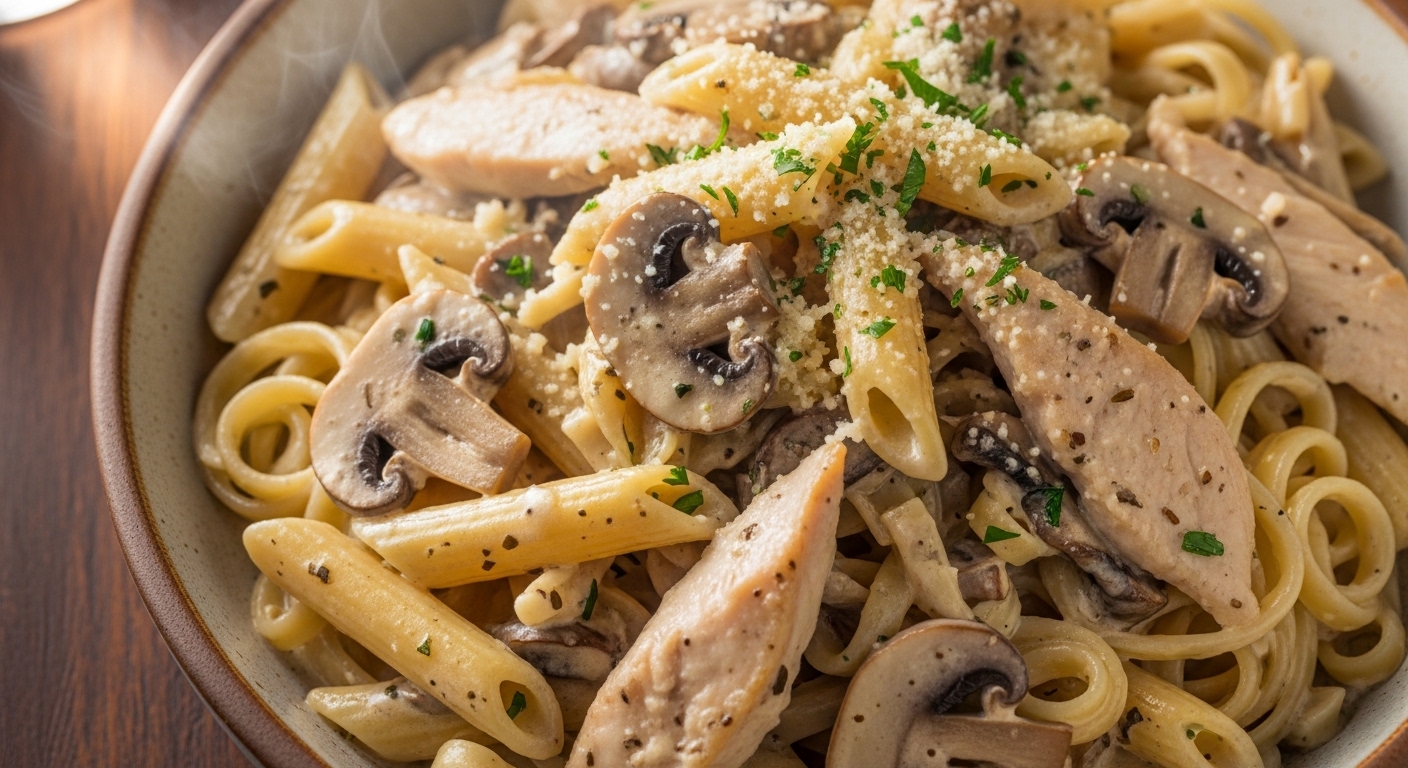 Savor Creamy Chicken and Mushroom Pasta: A Comfort Classic