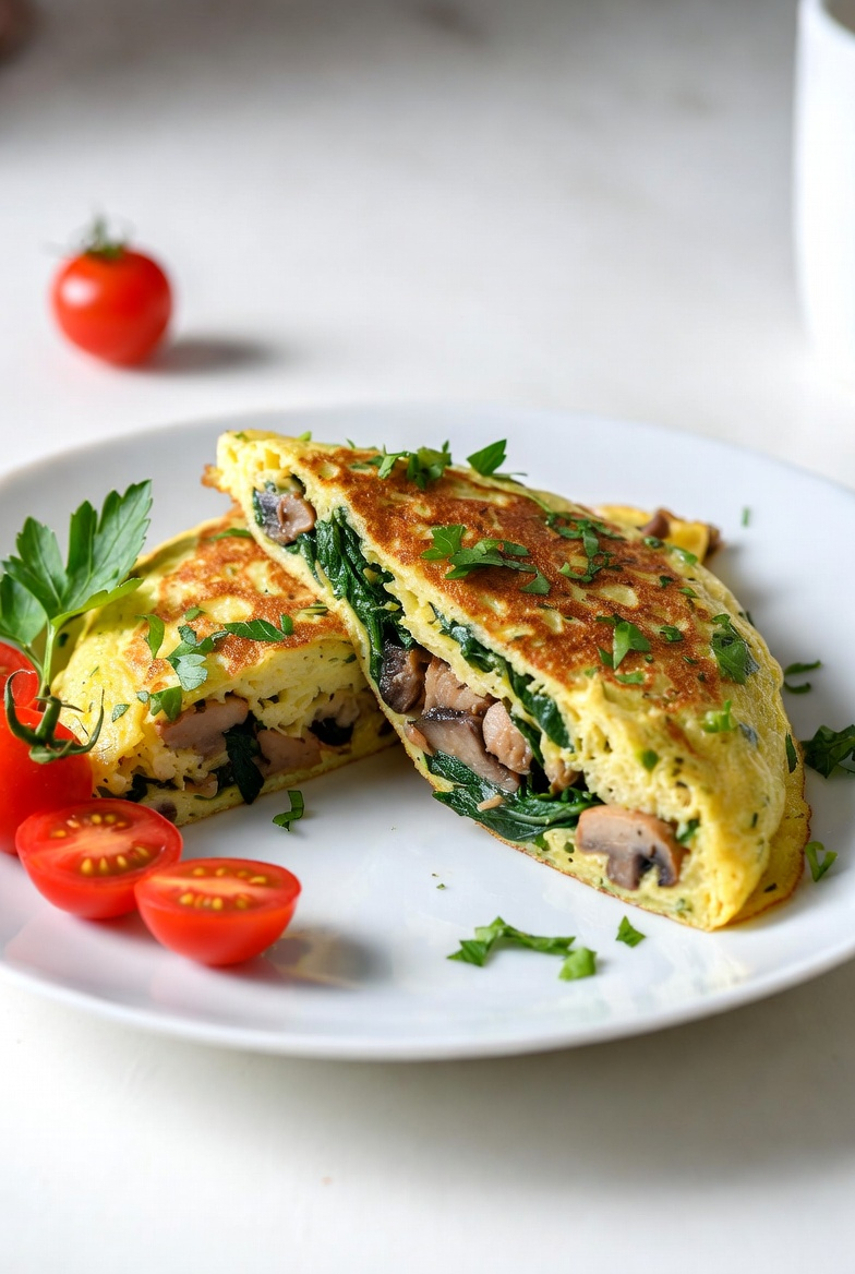 Wholesome Spinach & Mushroom Vegan Omelet: A Plant-Powered Delight