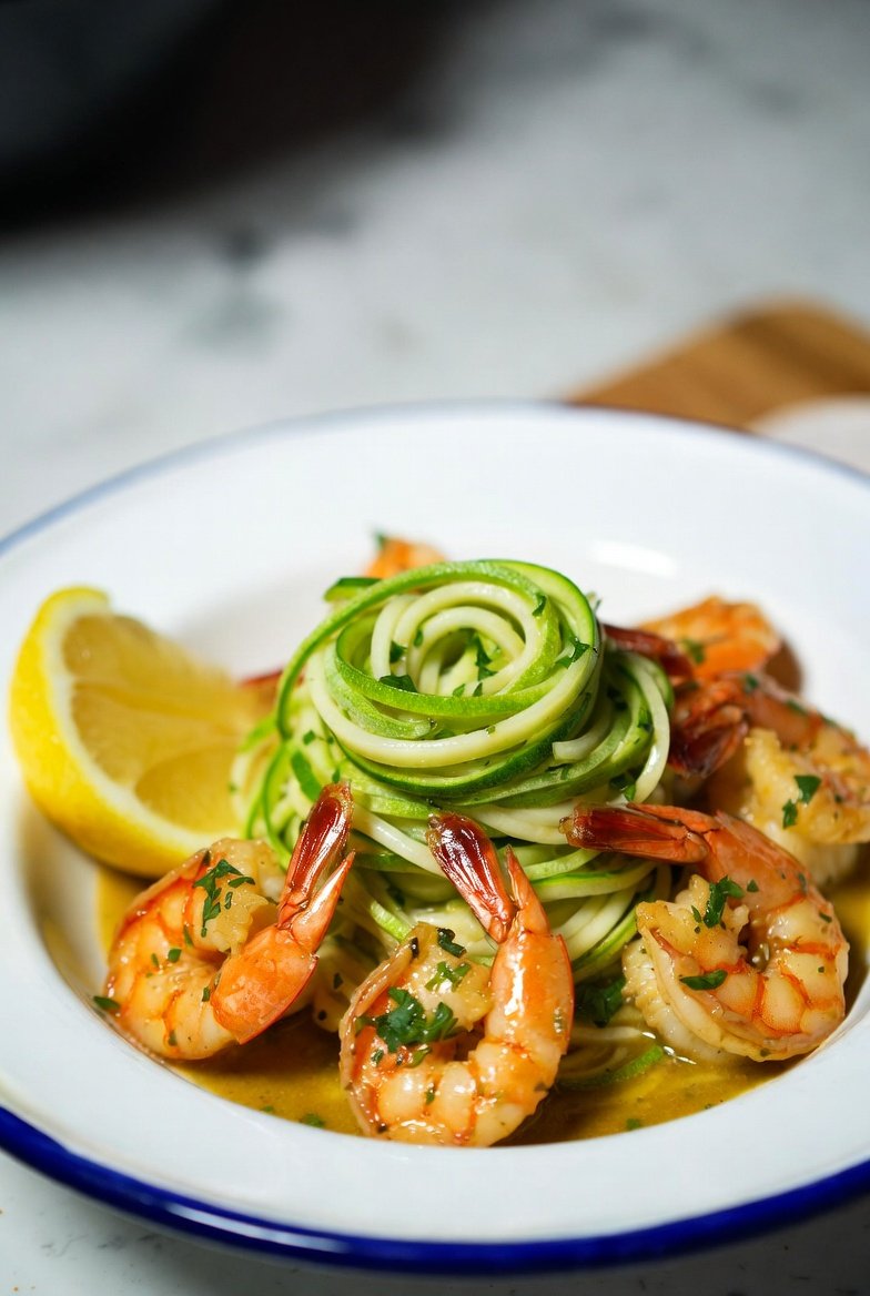 Zesty Shrimp Scampi Meets Fresh Zucchini Noodles Delight