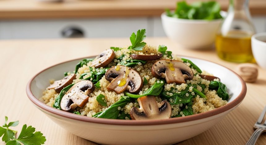 Nutritious Mushroom & Spinach Quinoa: A Flavorful Superfood Boost