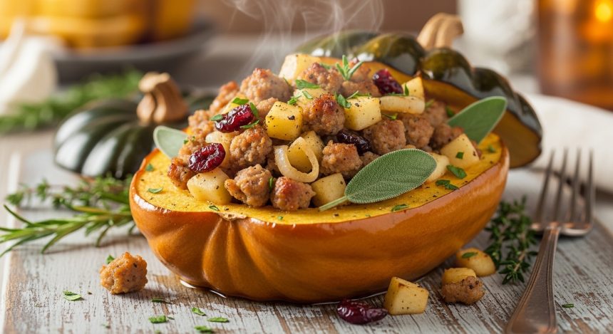 Hearty Stuffed Acorn Squash with Savory Sausage Delight