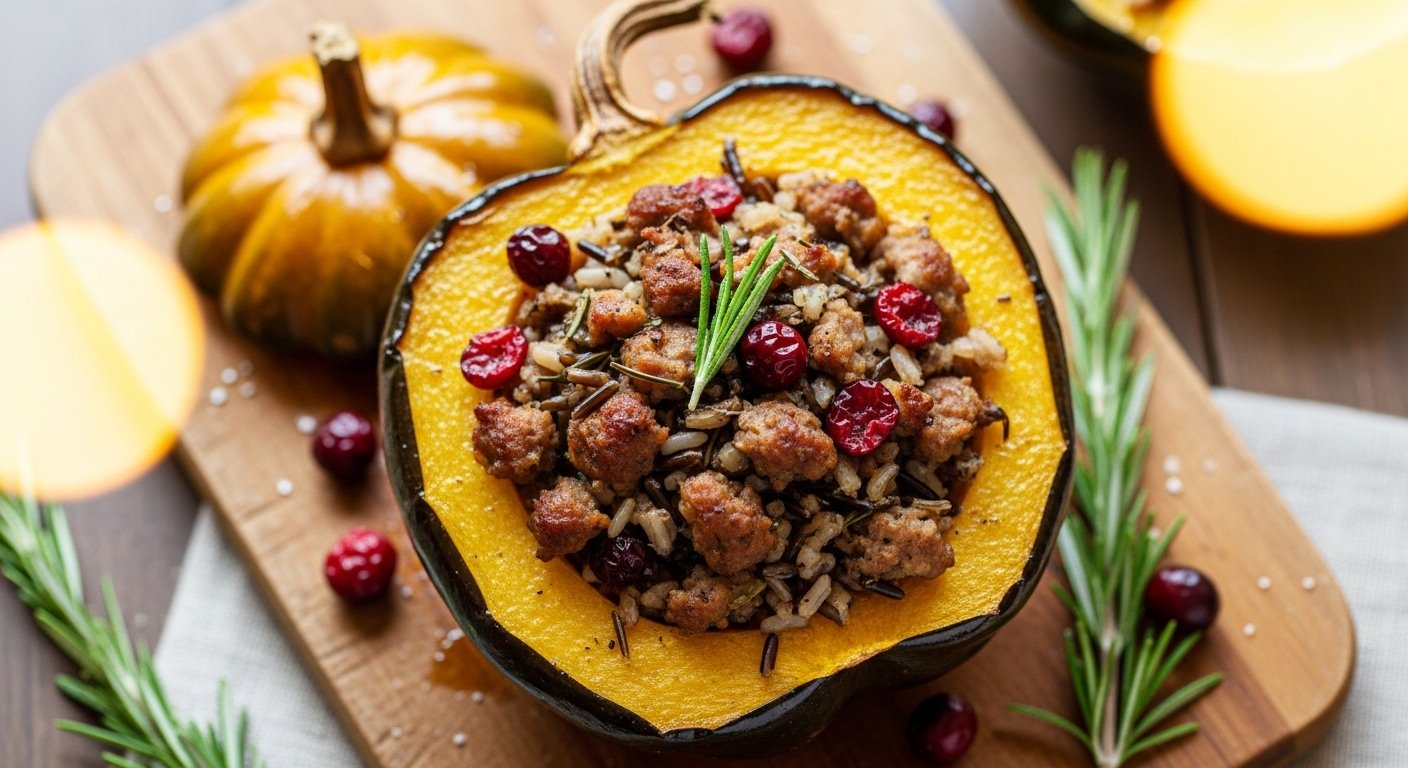 Hearty Stuffed Acorn Squash with Savory Sausage Delight