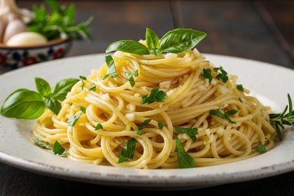 Delicate Angel Hair Pasta with Garlic and Fresh Herbs Flair
